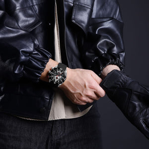 Naviforce NF8038-S-B-B Men's Chronograph Watch – Black Dial & Black Rubber Strap – view 5