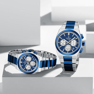 Naviforce NF8048G-S-BE-BE Men's Chronograph Watch – Blue Dial & Silver-Blue Two-Tone Strap – view 4