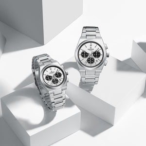 Naviforce NF8048G-S-W-S Men's Chronograph Watch – White Dial & Silver Steel Strap – view 4