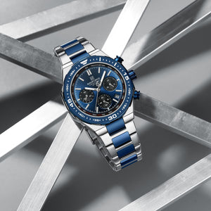 Naviforce NF8049-S-BE-S Men's Chronograph Watch – Blue Dial & Silver Steel Strap – view 4
