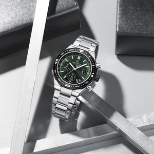 Naviforce NF8049-S-GN-S Men's Chronograph Watch – Green Dial & Silver Steel Strap – view 3