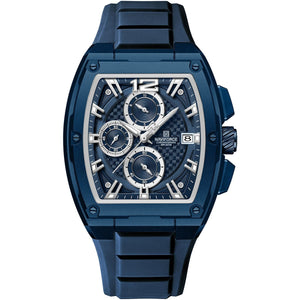 Naviforce NF8050-BE-BE-BE Men's Square Chronograph Watch – Blue Dial & Blue Rubber Strap