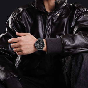 Naviforce NF8051T-B-B-GY Men's Chronograph Watch – Black Dial & Gray Rubber Strap – view 5