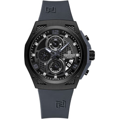 Naviforce NF8051T-B-B-GY Men's Chronograph Watch – Black Dial & Gray Rubber Strap