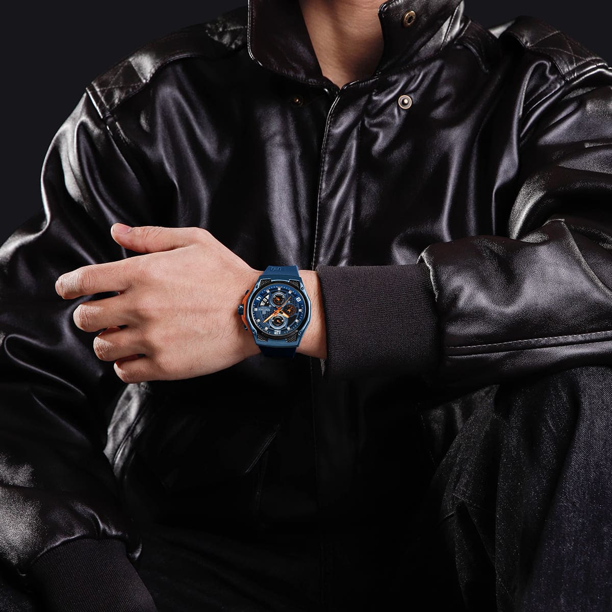 Naviforce NF8051T-B-BE-BE Men's Chronograph Watch – Blue Dial & Blue Rubber Strap – view 5