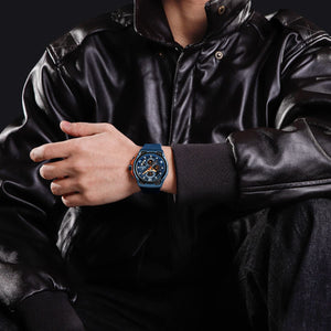 Naviforce NF8051T-B-BE-BE Men's Chronograph Watch – Blue Dial & Blue Rubber Strap – view 5