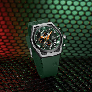 Naviforce NF8051T-S-GN-GN Men's Chronograph Watch – Green Dial & Green Rubber Strap – view 3