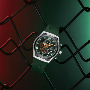 Naviforce NF8051T-S-GN-GN Men's Chronograph Watch – Green Dial & Green Rubber Strap – view 4
