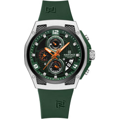 Naviforce NF8051T-S-GN-GN Men's Chronograph Watch – Green Dial & Green Rubber Strap