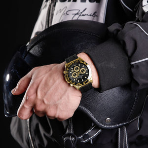 Naviforce NF8054-G-B-B Men's Round Chronograph Watch – Gold Case, Black Dial & Black Rubber Strap – view 7