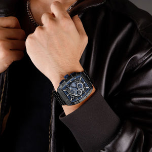 Naviforce NF8066-B-BE-B Men's Square Chronograph Watch – Blue Dial & Black Steel Strap – view 5