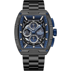 Naviforce NF8066-B-BE-B Men's Square Chronograph Watch – Blue Dial & Black Steel Strap