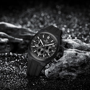 Naviforce NF8080-B-B-B Men's Chronograph Watch – Black Dial & Black Rubber Strap – view 3