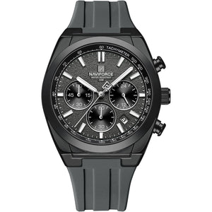 Naviforce NF8080-B-GY-GY Men's Chronograph Watch – Gray Dial & Gray Rubber Strap