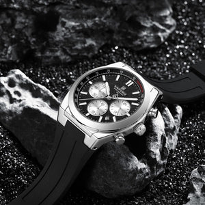 Naviforce NF8080-S-B-B Men's Chronograph Watch – Black Dial & Black Rubber Strap – view 4