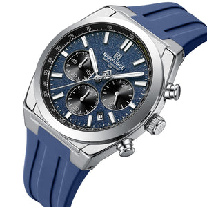 Naviforce NF8080-S-BE-BE Men's Chronograph Watch – Blue Dial & Blue Rubber Strap – view 2