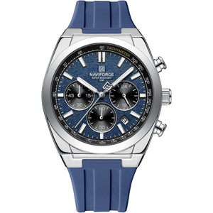 Naviforce NF8080-S-BE-BE Men's Chronograph Watch – Blue Dial & Blue Rubber Strap