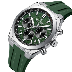Naviforce NF8080-S-GN-GN Men's Chronograph Watch – Green Dial & Green Rubber Strap – view 2