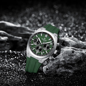 Naviforce NF8080-S-GN-GN Men's Chronograph Watch – Green Dial & Green Rubber Strap – view 3