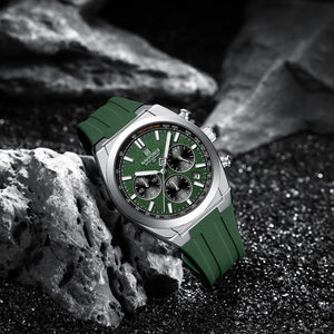 Naviforce NF8080-S-GN-GN Men's Chronograph Watch – Green Dial & Green Rubber Strap – view 4