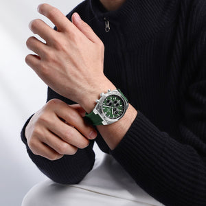 Naviforce NF8080-S-GN-GN Men's Chronograph Watch – Green Dial & Green Rubber Strap – view 6