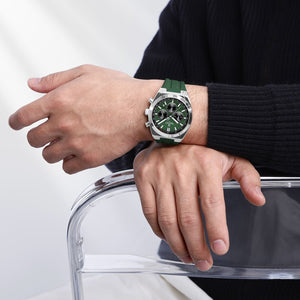 Naviforce NF8080-S-GN-GN Men's Chronograph Watch – Green Dial & Green Rubber Strap – view 7