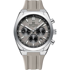 Naviforce NF8080-S-GY-GY Men's Chronograph Watch – Gray Dial & Gray Rubber Strap