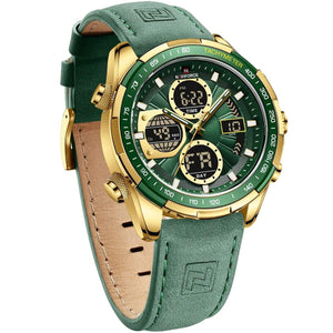 Naviforce NF9197L-G-GN-GN Men's Analog-Digital Watch – Green Dial & Green Leather Strap – view 4