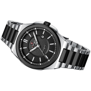 Naviforce NF9212-S-B Men's Watch – Black Dial & Silver-Black Steel Strap – view 4