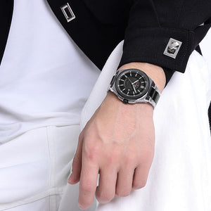 Naviforce NF9212-S-B Men's Watch – Black Dial & Silver-Black Steel Strap – view 7