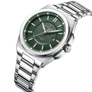Naviforce NF9212-S-GN Men's Watch – Green Dial & Silver Steel Strap – view 2