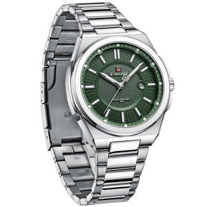 Naviforce NF9212-S-GN Men's Watch – Green Dial & Silver Steel Strap – view 3