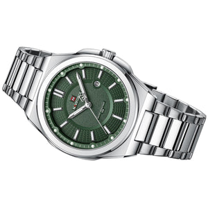 Naviforce NF9212-S-GN Men's Watch – Green Dial & Silver Steel Strap – view 4
