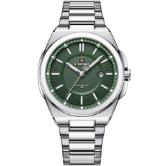 Naviforce NF9212-S-GN Men's Watch – Green Dial & Silver Steel Strap
