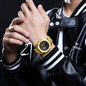 Naviforce NF9216S-G-B Men's Round Digital-Analog Watch – Gold Case, Black Dial & Gold Metal Strap – view 8