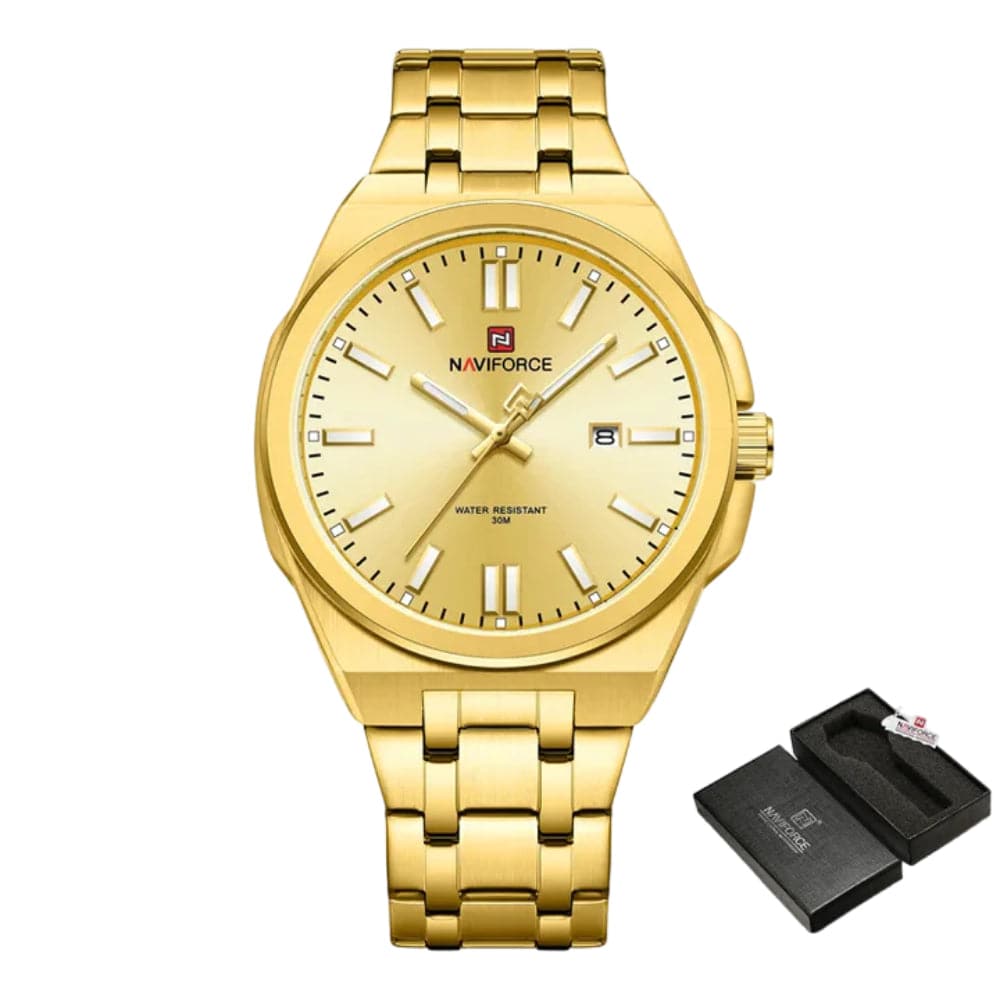 Naviforce NF9226-G-G-G Men's Business Watch – Gold Dial & Gold Steel Bracelet