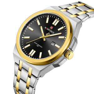 Naviforce NF9226-S-B-G Men's Business Watch – Black Dial & Silver-Gold Two-Tone Bracelet – view 2