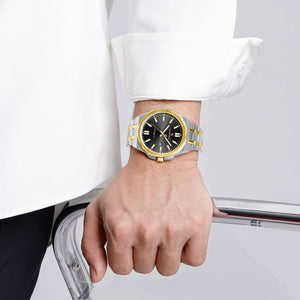 Naviforce NF9226-S-B-G Men's Business Watch – Black Dial & Silver-Gold Two-Tone Bracelet – view 5