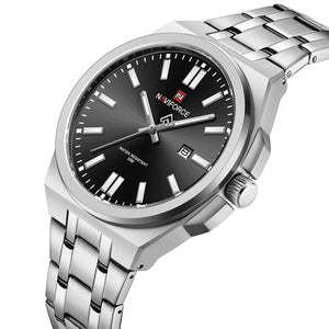Naviforce NF9226-S-B-S Men's Business Watch – Black Dial & Silver Steel Bracelet – view 2
