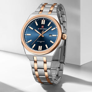 Naviforce NF9226-S-BE-RG Men's Business Watch – Blue Dial & Two-Tone Silver/Rose Gold Bracelet – view 3