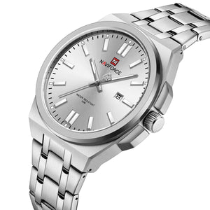 Naviforce NF9226-S-W-S Men's Business Watch – White Dial & Silver Steel Bracelet – view 2