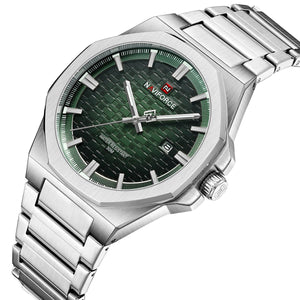 Naviforce NF9245-S-GN-S Men's Watch – Green Dial & Silver Steel Bracelet – view 2