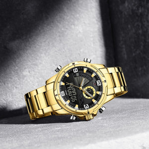 Naviforce NF9257-G-B-G Men's Digital-Analog Watch – Black Dial & Gold Steel Bracelet – view 4