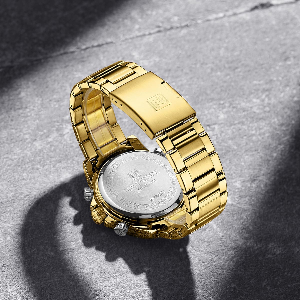 Naviforce NF9257-G-B-G Men's Digital-Analog Watch – Black Dial & Gold Steel Bracelet – view 5