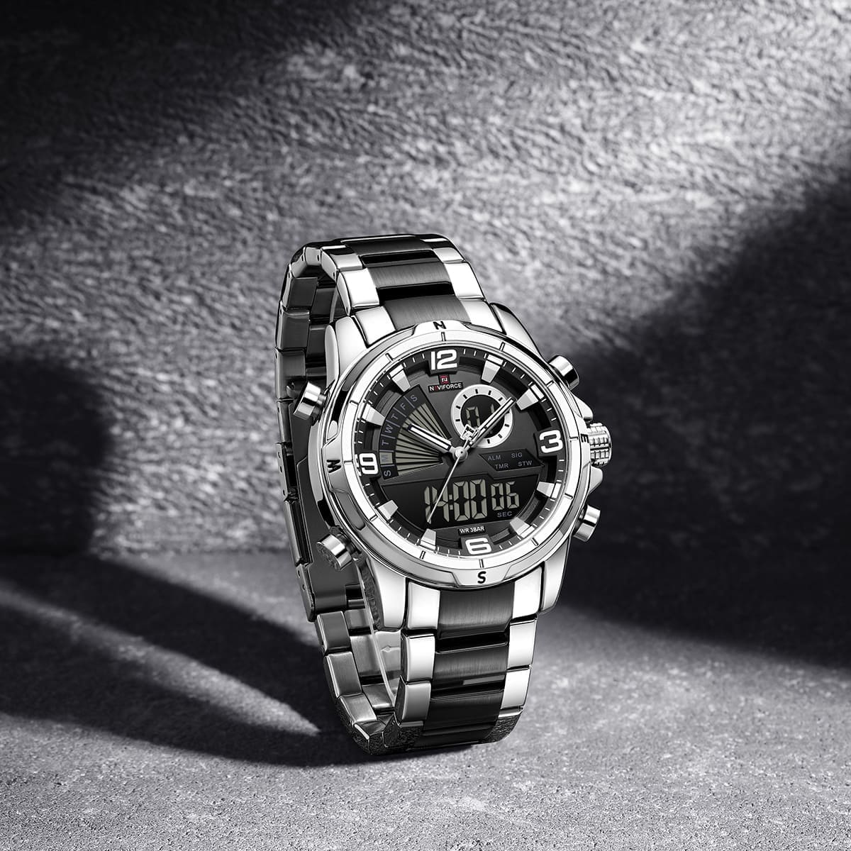 Naviforce NF9257-S-B-B Men's Watch – Black Dial & Two-Tone Steel Bracelet – view 3