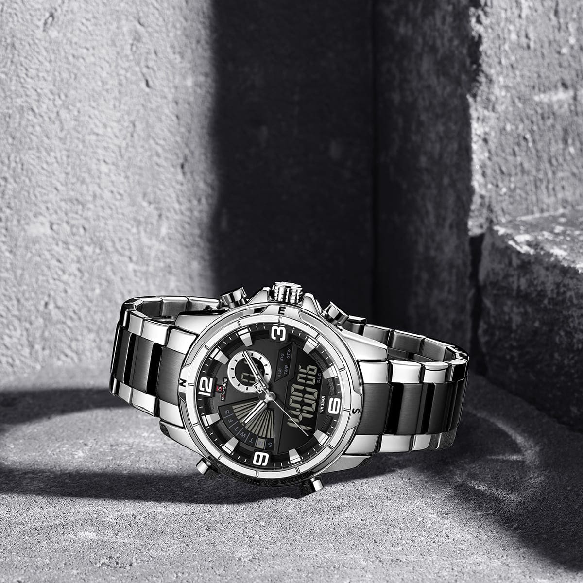 Naviforce NF9257-S-B-B Men's Watch – Black Dial & Two-Tone Steel Bracelet – view 4