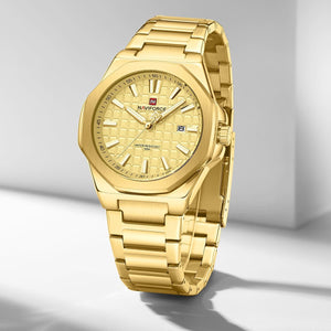 Naviforce NF9258-G-G-G Men's Watch – Gold Dial & Gold Steel Bracelet – view 3