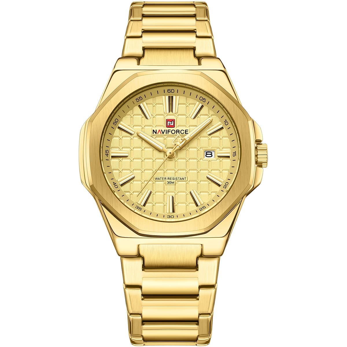 Naviforce NF9258-G-G-G Men's Watch – Gold Dial & Gold Steel Bracelet