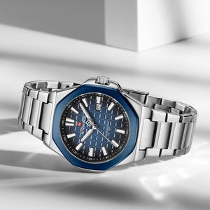 Naviforce NF9258-S-BE-S Men's Watch – Blue Dial & Silver Steel Strap – view 4
