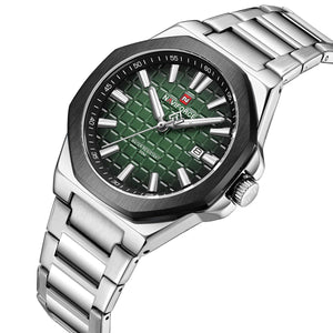Naviforce NF9258-S-GN-S Men's Watch – Green Dial & Silver Steel Strap – view 2
